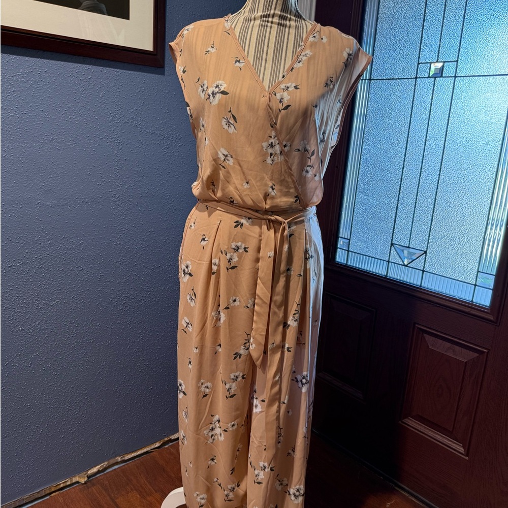 Sienna Sky Peach Floral Jumpsuit